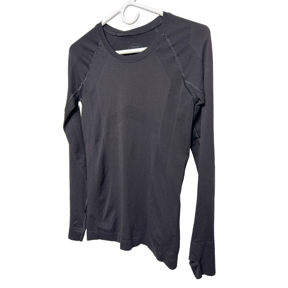 Oiselle Black‎ Long Sleeve Athletic Running Top Thumb Holes